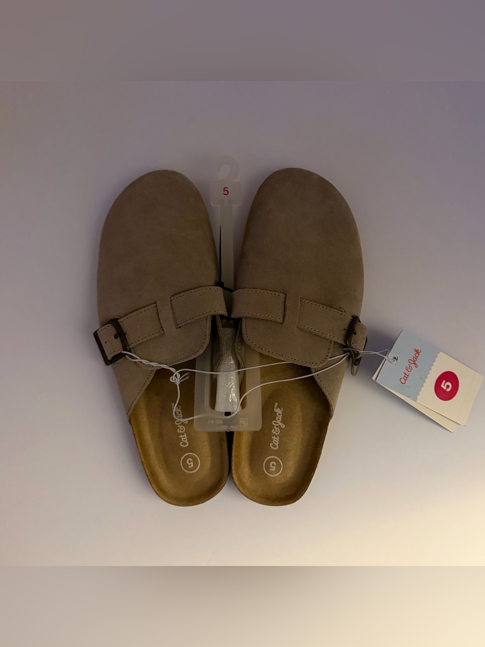 Cat & Jack Kids' Tate Molded Taupe Footbed Clogs Size 5
